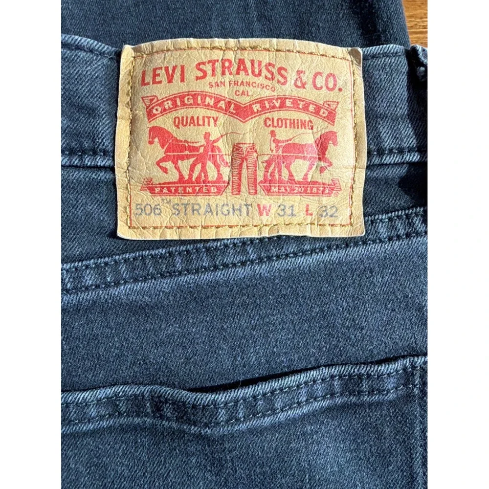 Levi's 506 Jeans Men 31x32 (Fits 31x31) Black Denim Straight Leg Casual Workwear